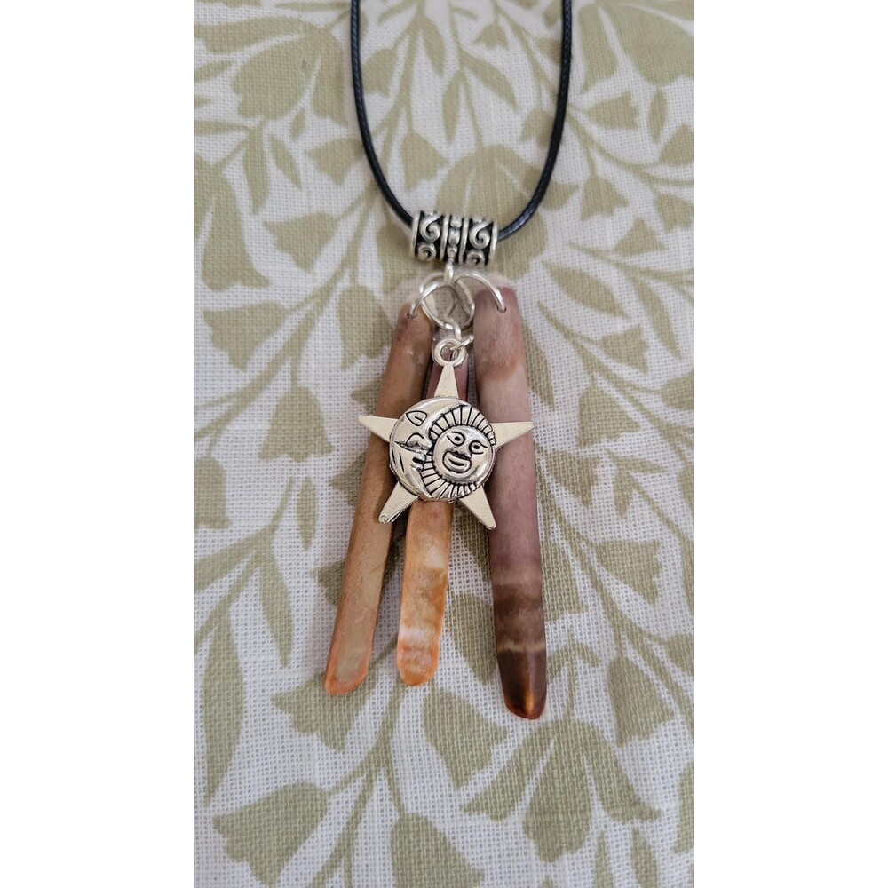 Celestial Sea Urchin Spine Necklace - Sun and Moon Star Pendant